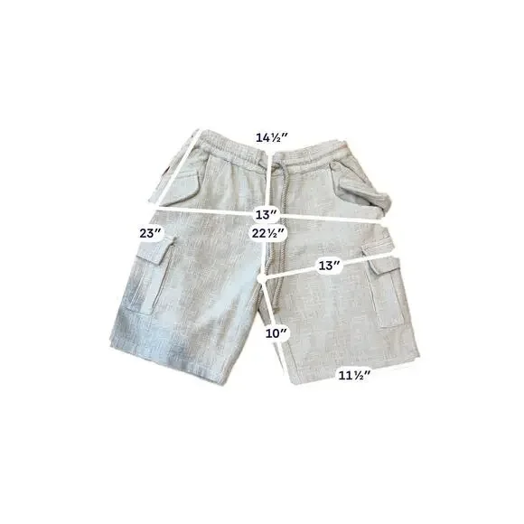 Free People Sea La Vie Cargo Shorts Mid Rise Pull-on Beach Beige Sz S #765 - Picture 9 of 13